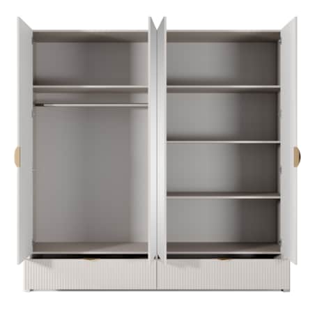 Szafa Duża Ryflowana LENA z lustrem, beżowa