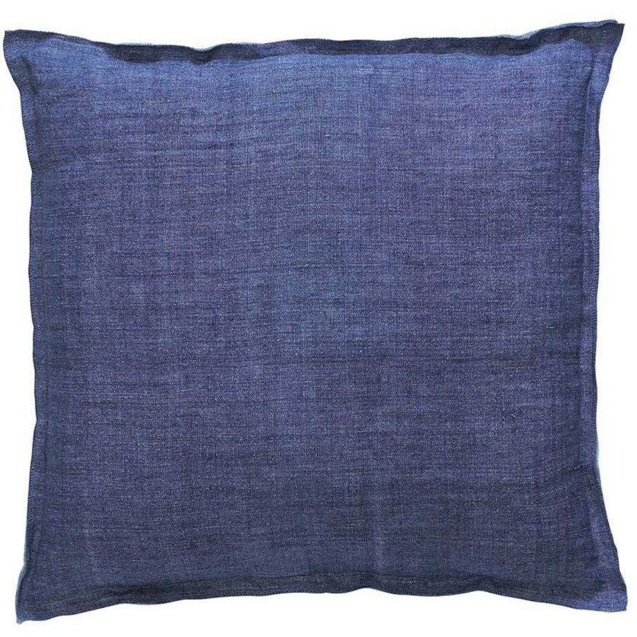 Dekoracyjna poduszka, ozdobna lniana poszewka - 45 x 45 cm, kolor niebieski, Marc O'Polo