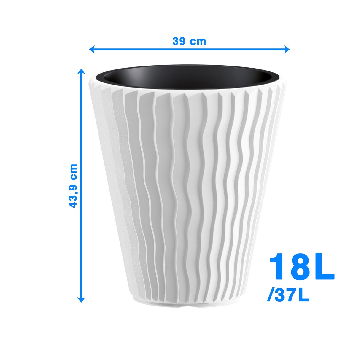 Doniczka Donica Ogrodowa 29,7/34,9/39 Cm Zestaw Na Taras Do Ogrodu Domu Biała