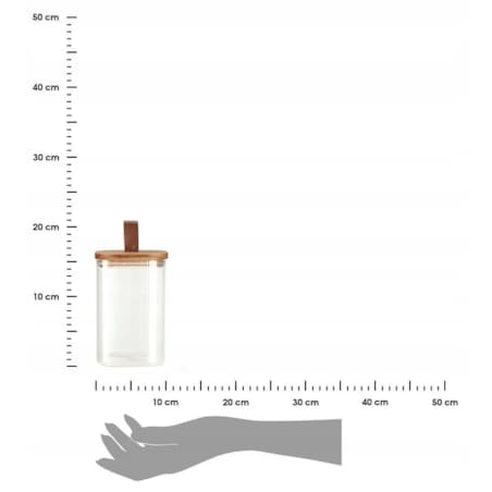 Szklany słoik z drewnianą pokrywką, hermetyczne zamknięcie