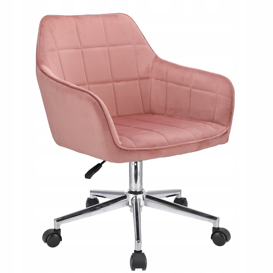 Fotel MILANO różowy na srebrnej stopie