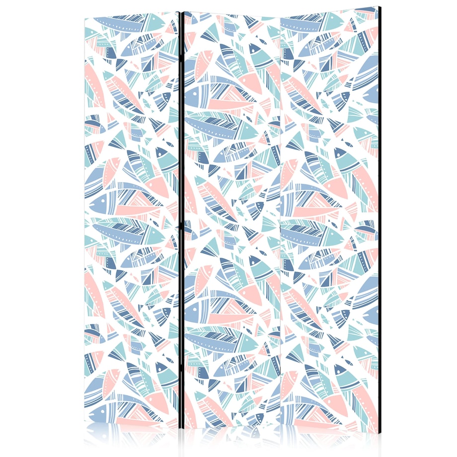 Parawan dwustronny Zwierzęta 135x172 cm 3-częściowy biały