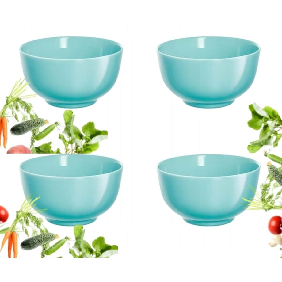MISECZKA 4 x 750 ml LUMINARC diwali salaterka na PŁATKI jedzenie turkusowa
