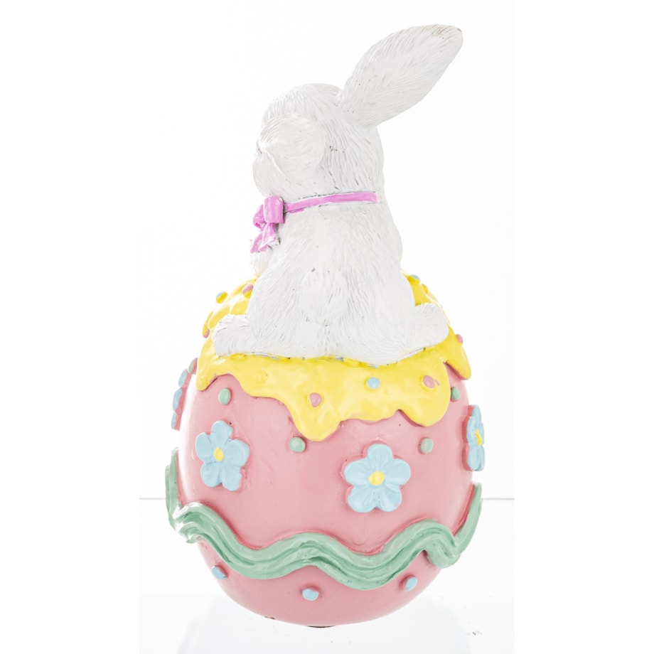 Dekoracja - królik OGRODNIK z plecakiem i kwiatami 30x11 cm