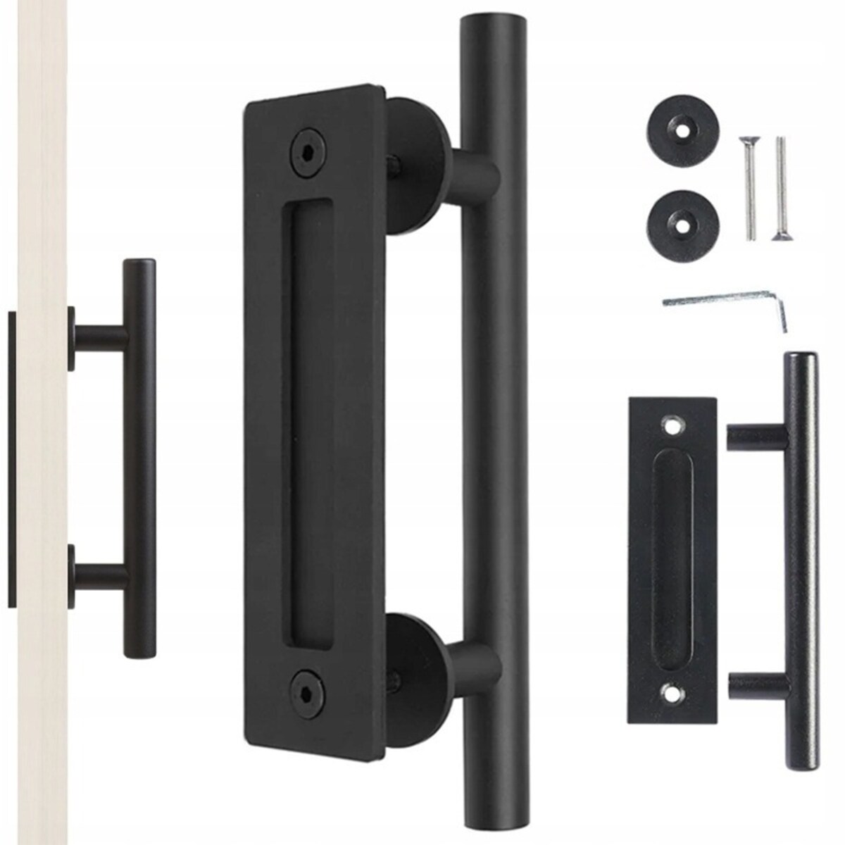 Uchwyt klamka do drzwi przesuwnych czarna matowa loft solidna retro premium