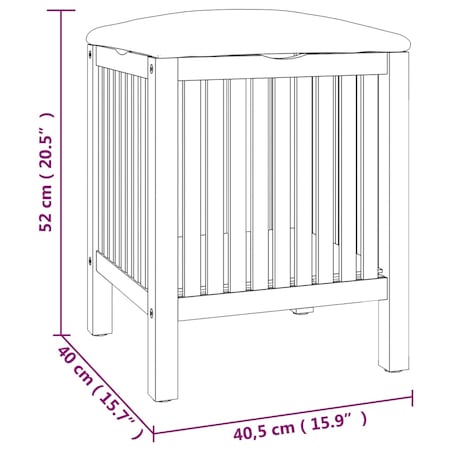 vidaXL Stołek do łazienki, 40,5x40x52 cm, lite drewno orzechowe