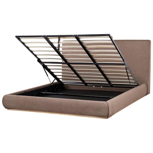 Łóżko z pojemnikiem CAMPAGNE 180 x 200 cm Ciemnobrązowy
