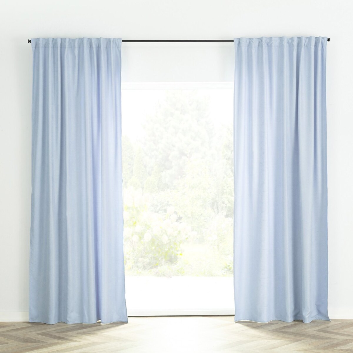 Zasłona BASIC na taśmie marszczącej 140x300 cm gołębi niebieski 1 szt. 140x300