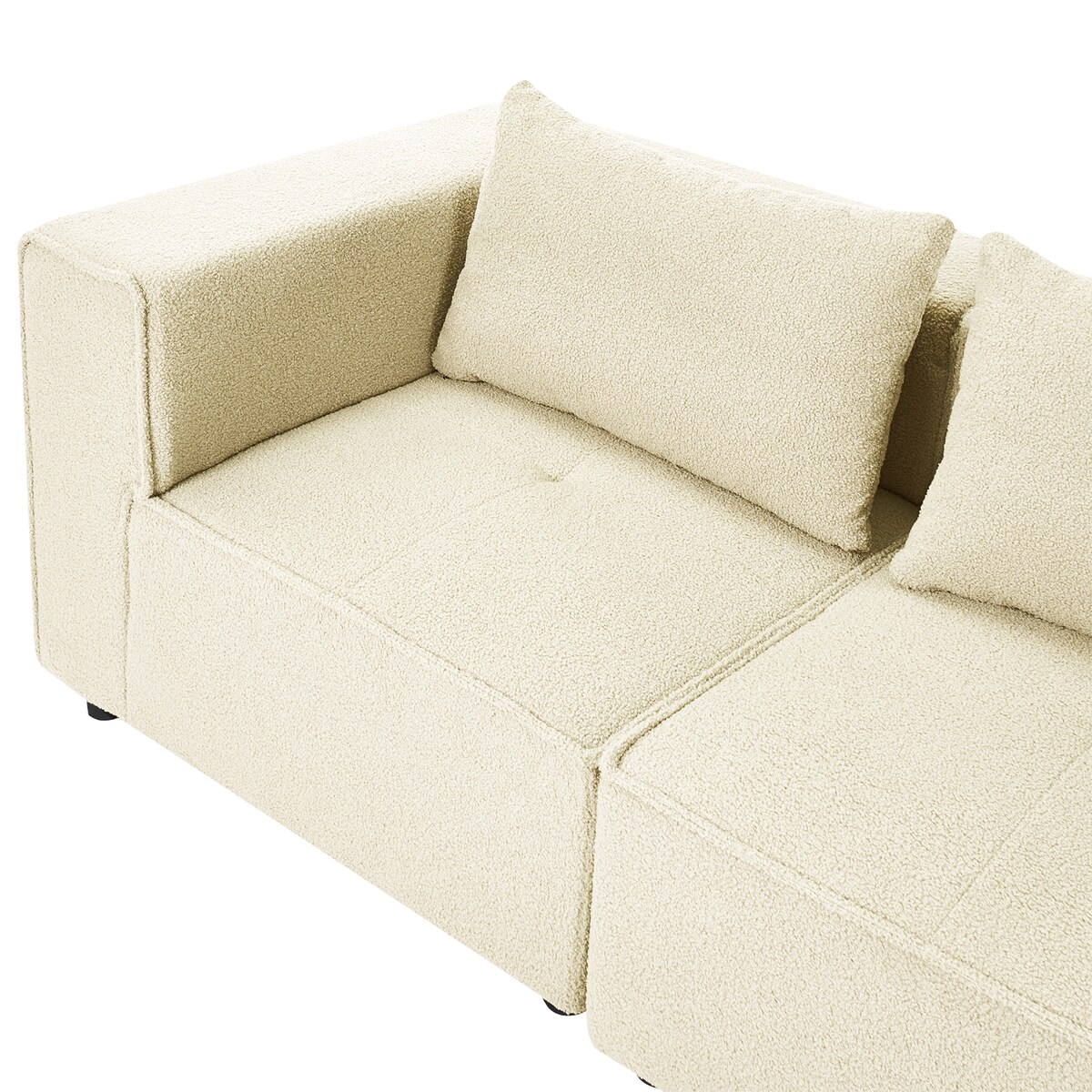 Sofa modułowa dla 3 osób AXEBO Boucle Złamana biel