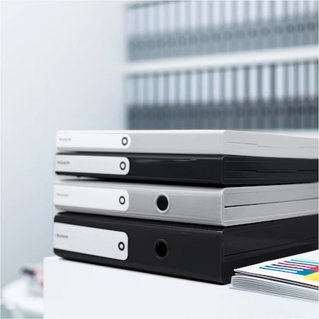 Segregator A4 Na Dokumenty Stojący 5 Cm Wąski Plastikowy Nowoczesny Jasnoszary