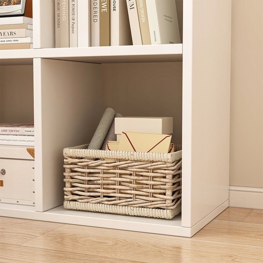 Regał otwarty biały 6 półek na książki szafka loft nowoczesny 100x67x30 cm