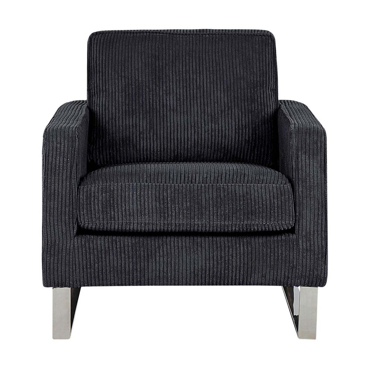 Fotel sztruksowy czarny VIND