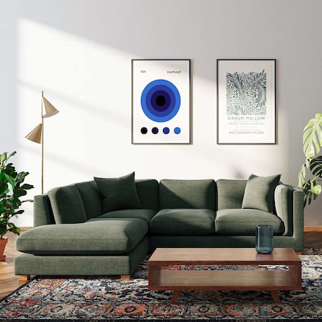 Pomo sofa narożna lewa Zielona