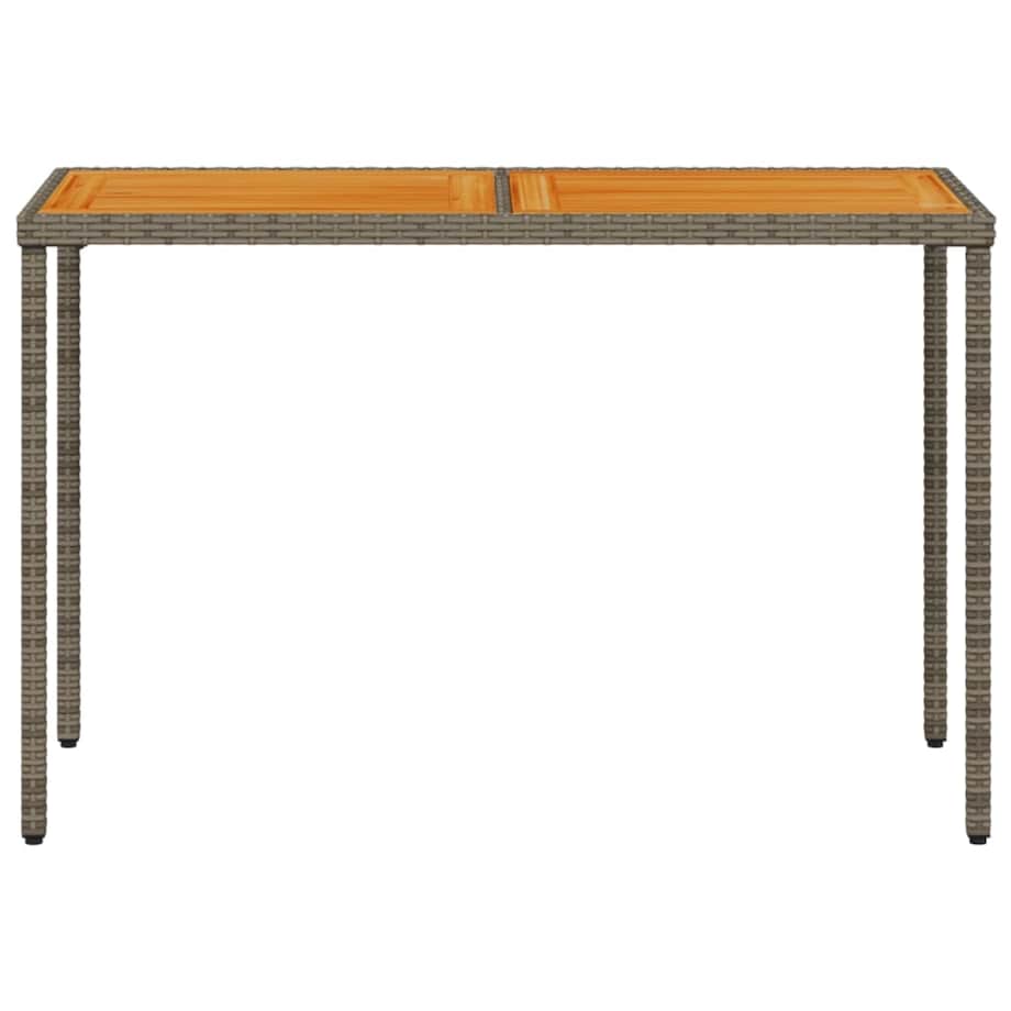 vidaXL Stół ogrodowy z akacjowym blatem, szary, 115x54x74 cm