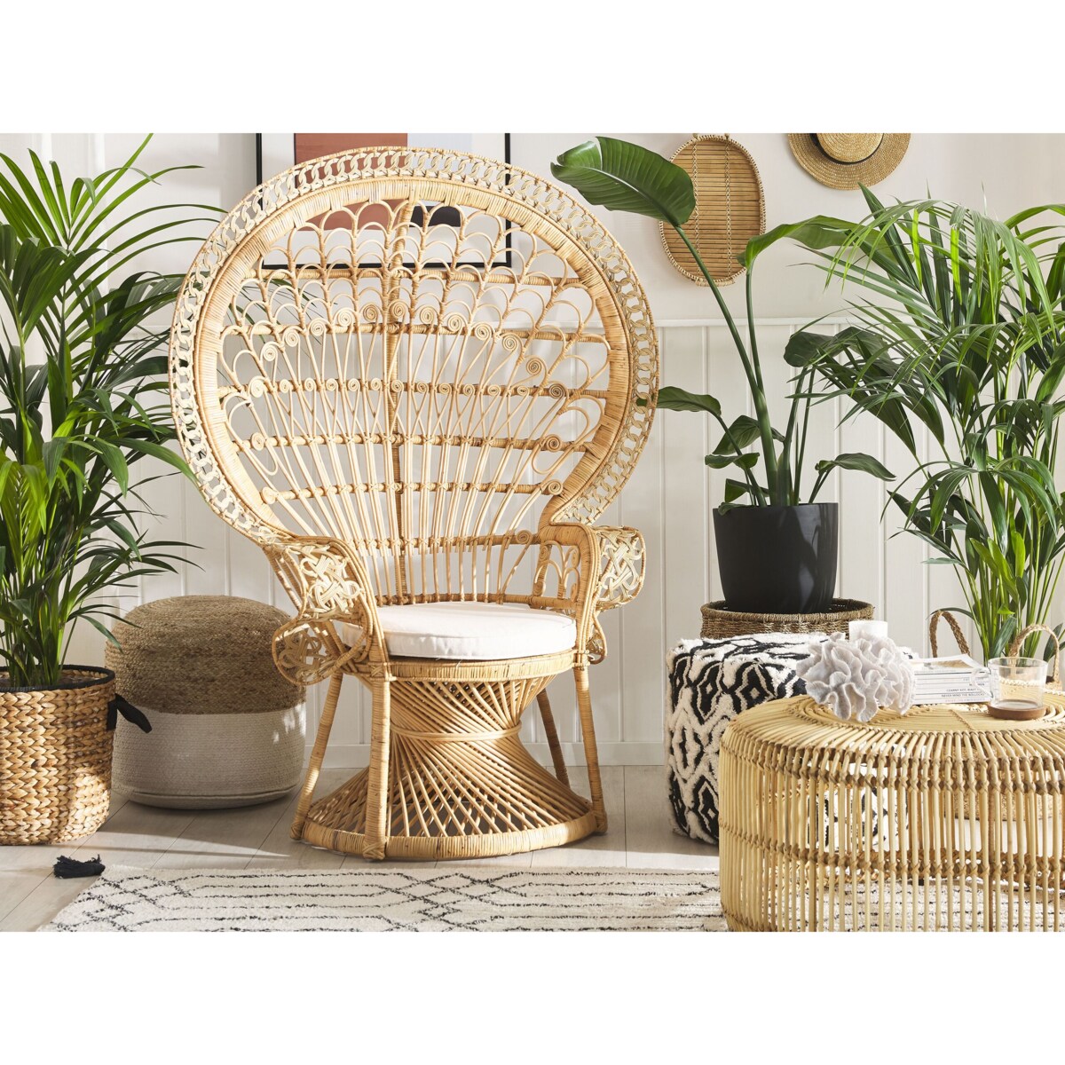 Fotel paw EMMANUELLE Rattan Naturalny