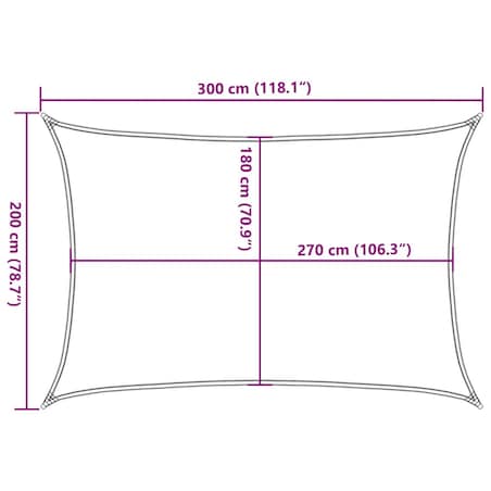 vidaXL Żagiel przeciwsłoneczny, 160 g/m², biały, 2x3 m, HDPE