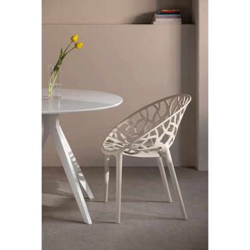 Krzesło z polipropylenu, sztaplowane, Coral, kremowo-szare