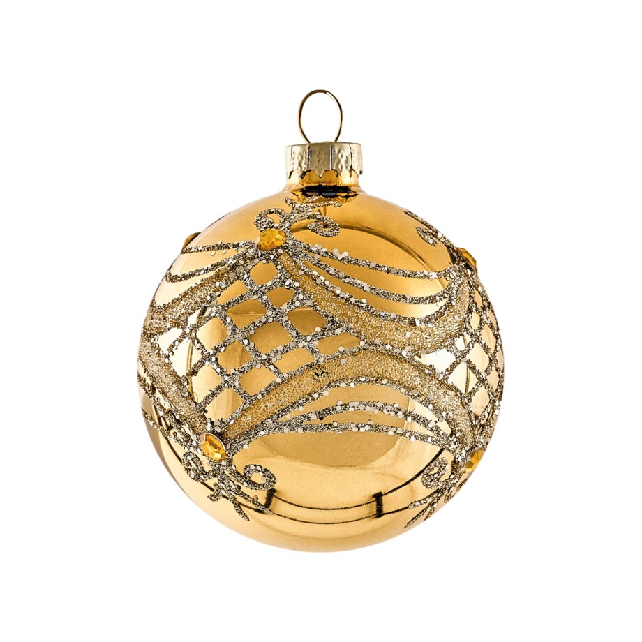 Zestaw 35 bombek ICEDROP Szkło Niebieski/ złoty