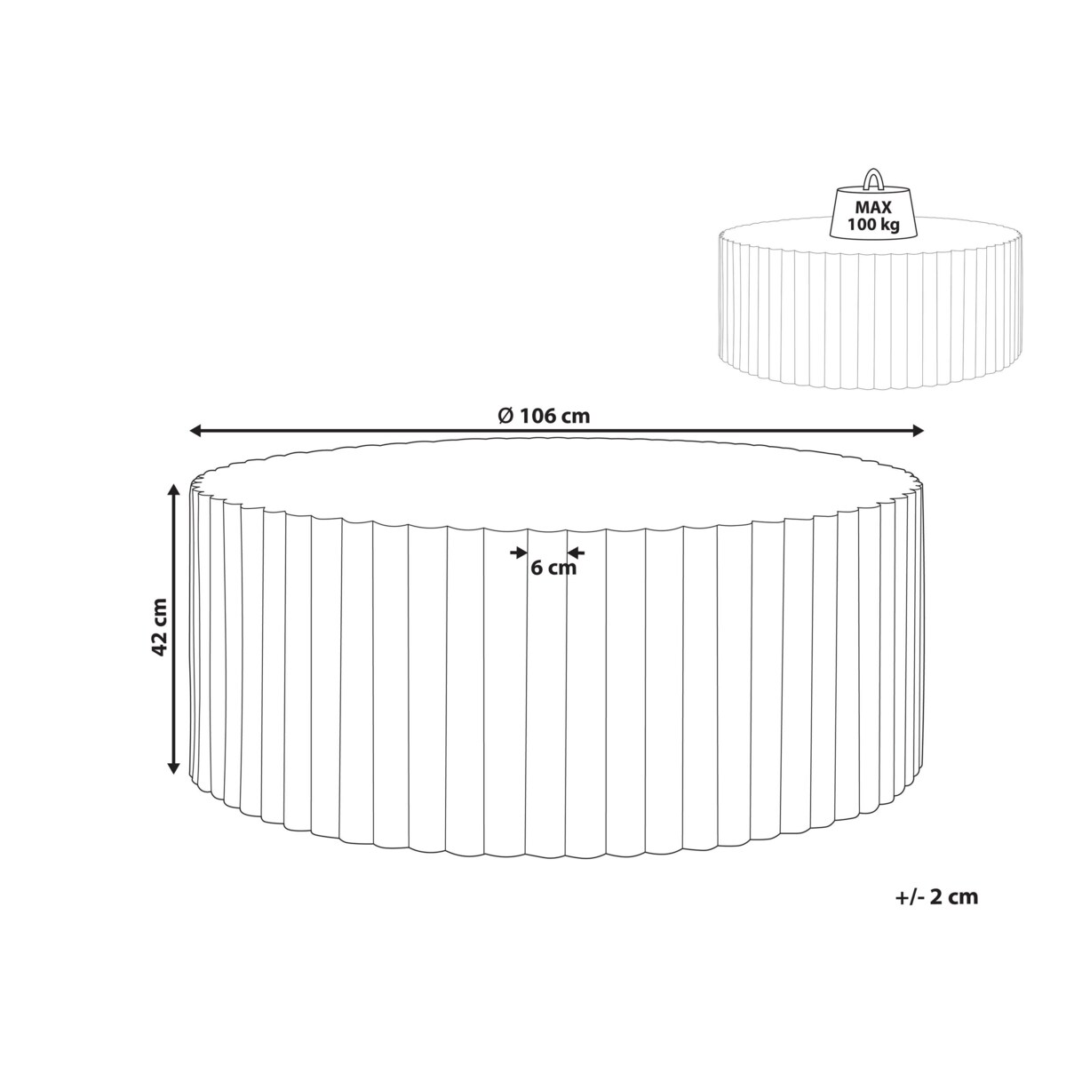 Okrągły stolik kawowy czarny z efektem lastryko POZZA
