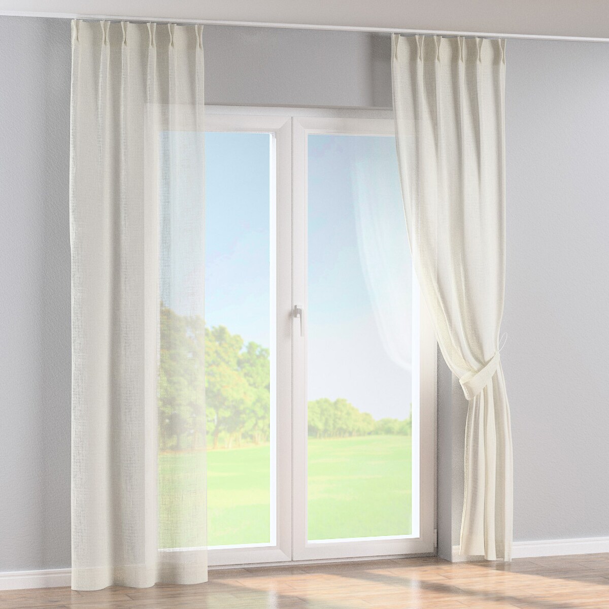 Zasłona na haczykach flex podwójnych 130x260 ecru