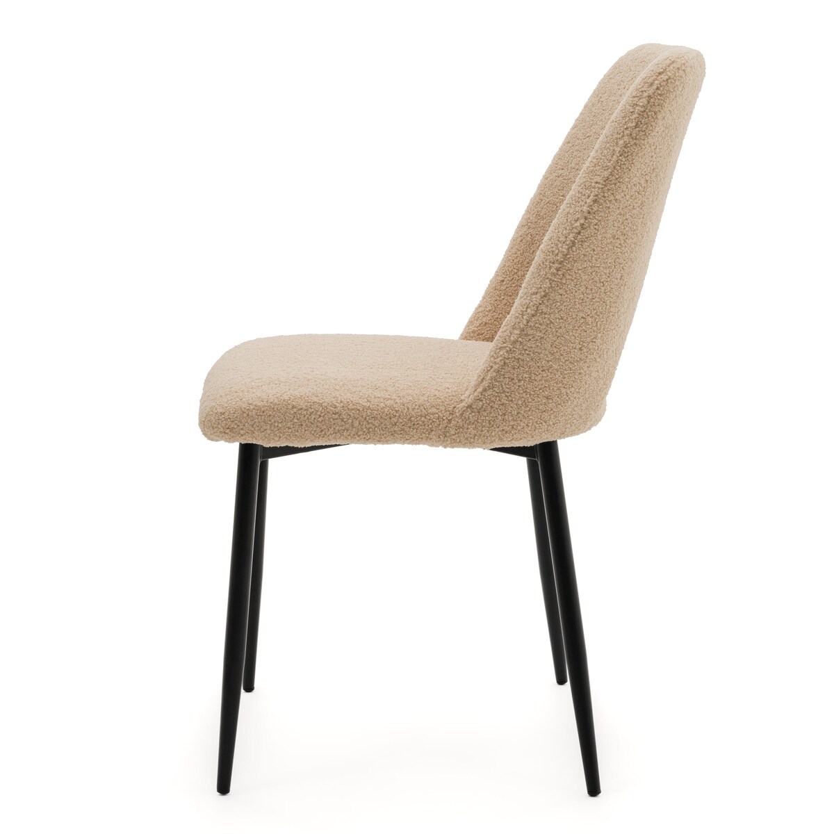 KRZESŁO TAPICEROWANE DO SALONU GLAMOUR TKANINA BOUCLE TEDDY BEŻOWE ORO