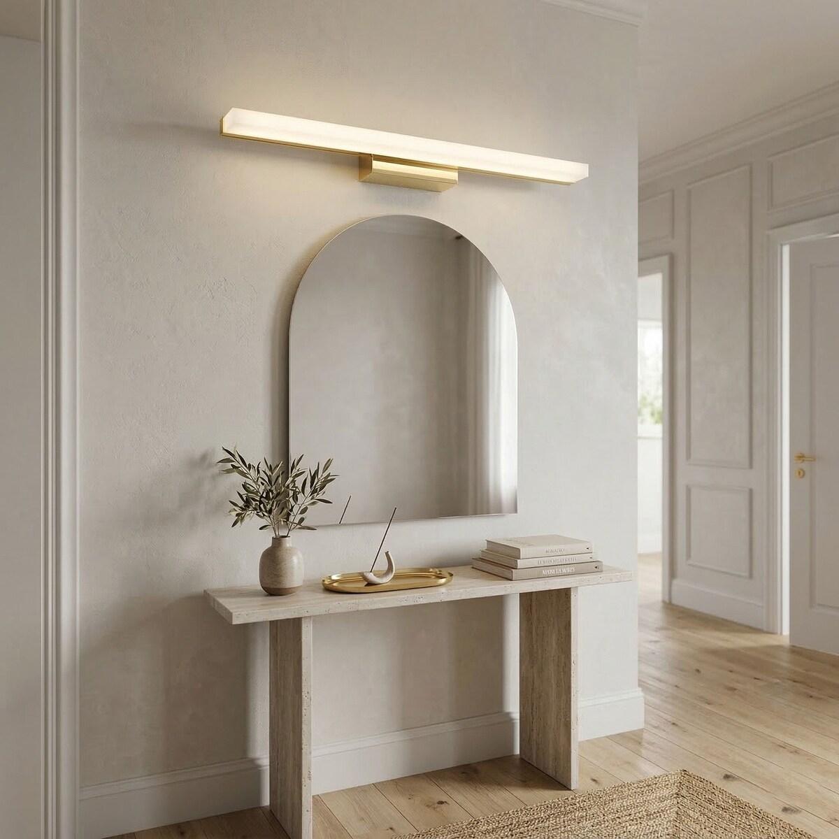 Kinkiet App1850-1W 80Cm Led Złoty, Metal, Tworzywo Sztuczne