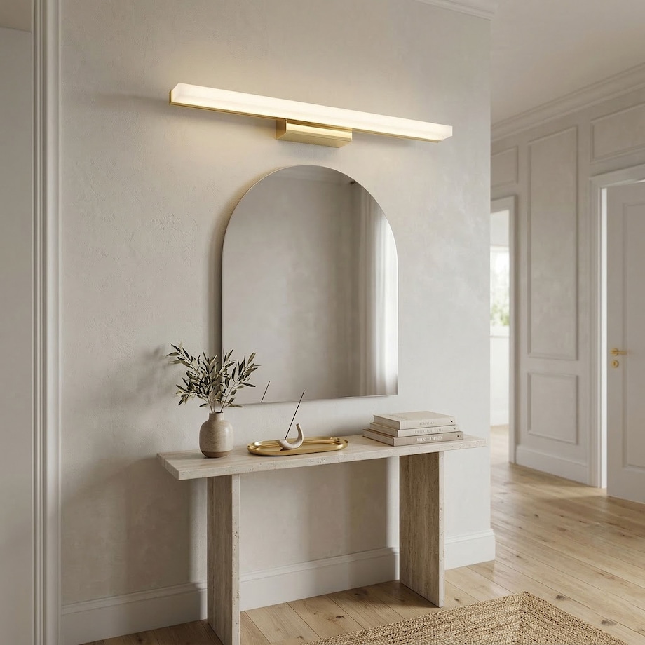 Kinkiet App1850-1W 80Cm Led Złoty, Metal, Tworzywo Sztuczne