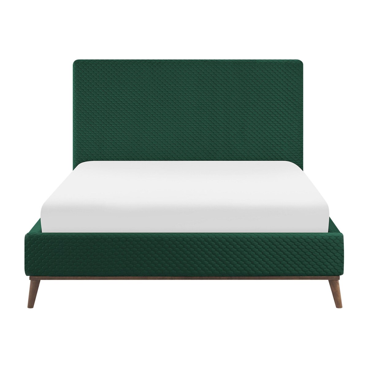 Łóżko welurowe 140 x 200 cm zielone BAYONNE