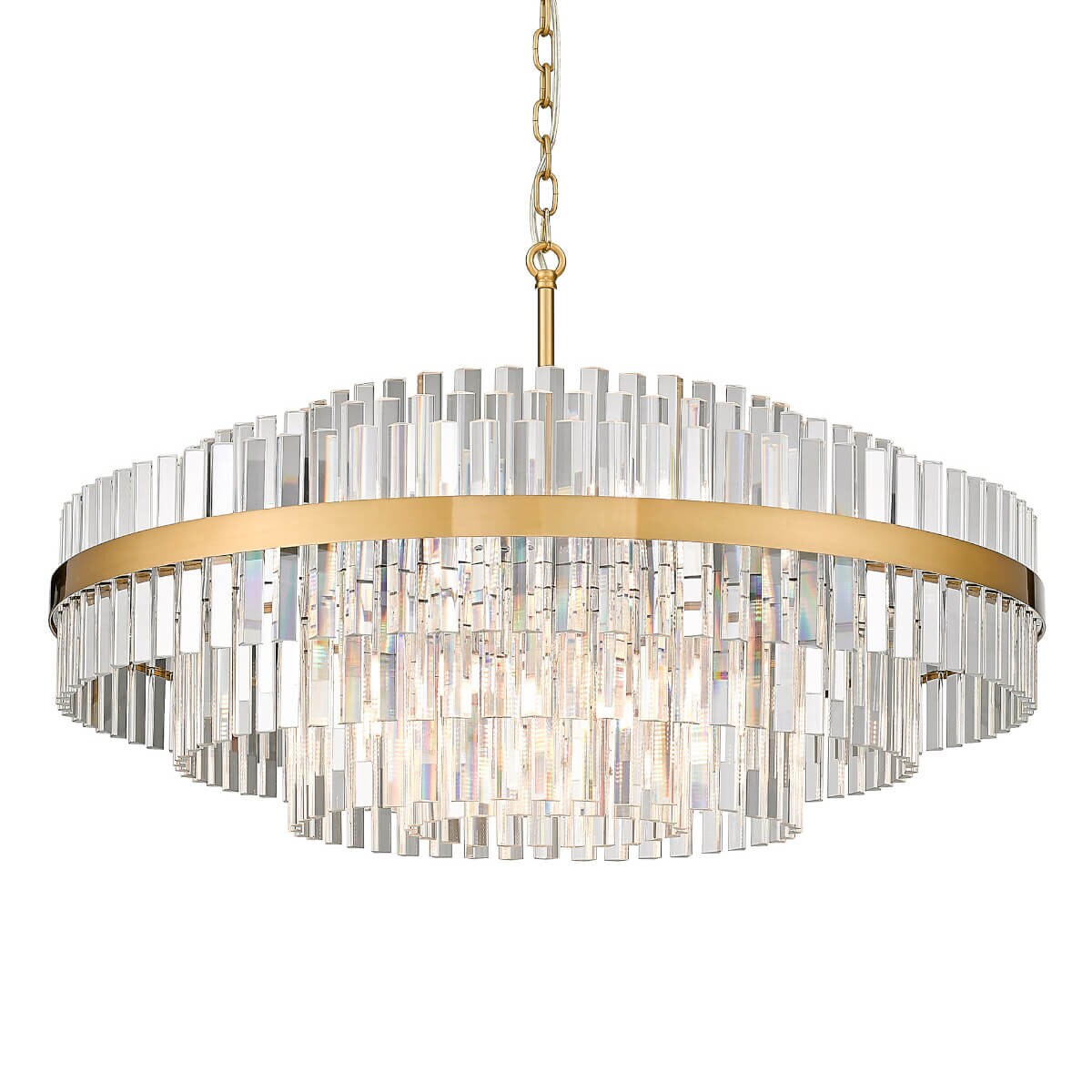 Lampa wisząca kryształowa Constantinople P0567-16A-2GAC Zumaline szczotkowany mosiądz
