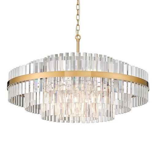 Lampa wisząca kryształowa Constantinople P0567-16A-2GAC Zumaline szczotkowany mosiądz