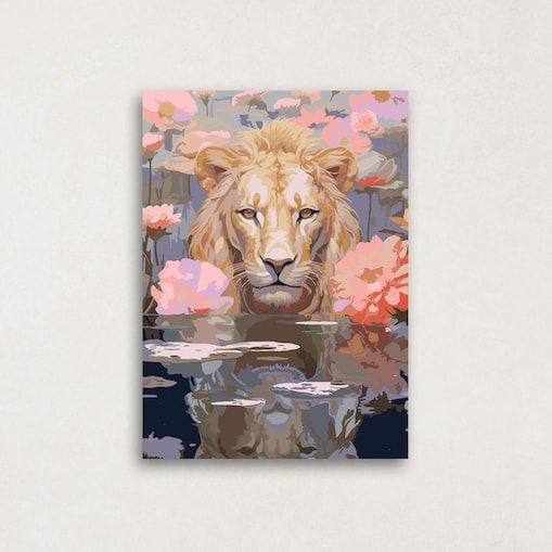 Malowanie po numerach, zestaw DIY – LEW 50x70 cm- Produkt PL