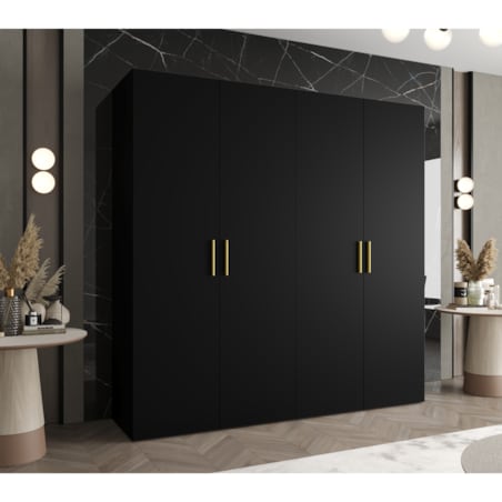 Szafa uchylna otwierana BARI 1 200 wys. 202 cm Czarny + u. Złoty