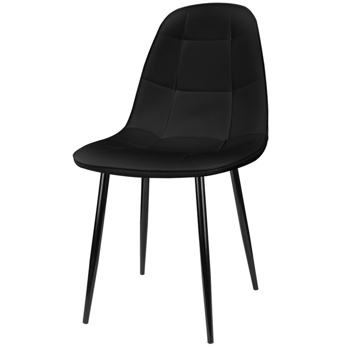 Krzesło tapicerowane ekoskóra czarne nowoczesne loftowe