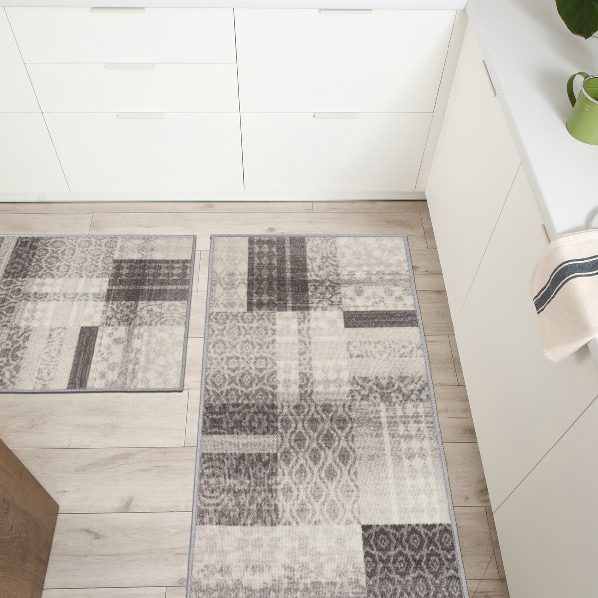 Chodnik Antypoślizgowy Vita 80x150 cm Patchwork Beżowy