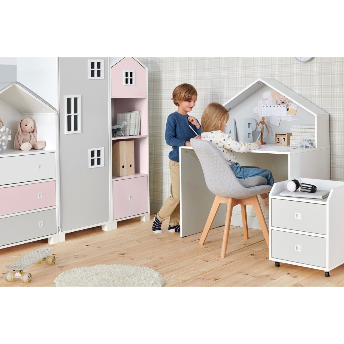 KONSIMO MIRUM Kontenerek na kółkach w kształcie domku dla dziecka