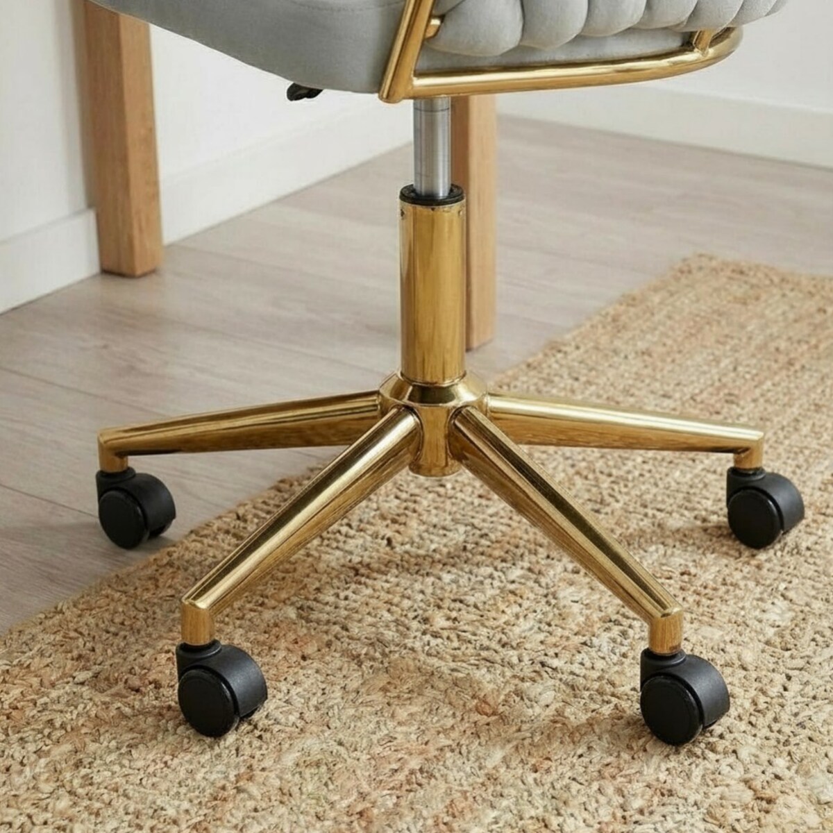 Fotel biurowy krzesło obrotowe regulowane welurowe szare