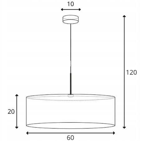 Lampa wisząca zwis żyrandol sufitowa z abażurem walec JAZZ 60 cm