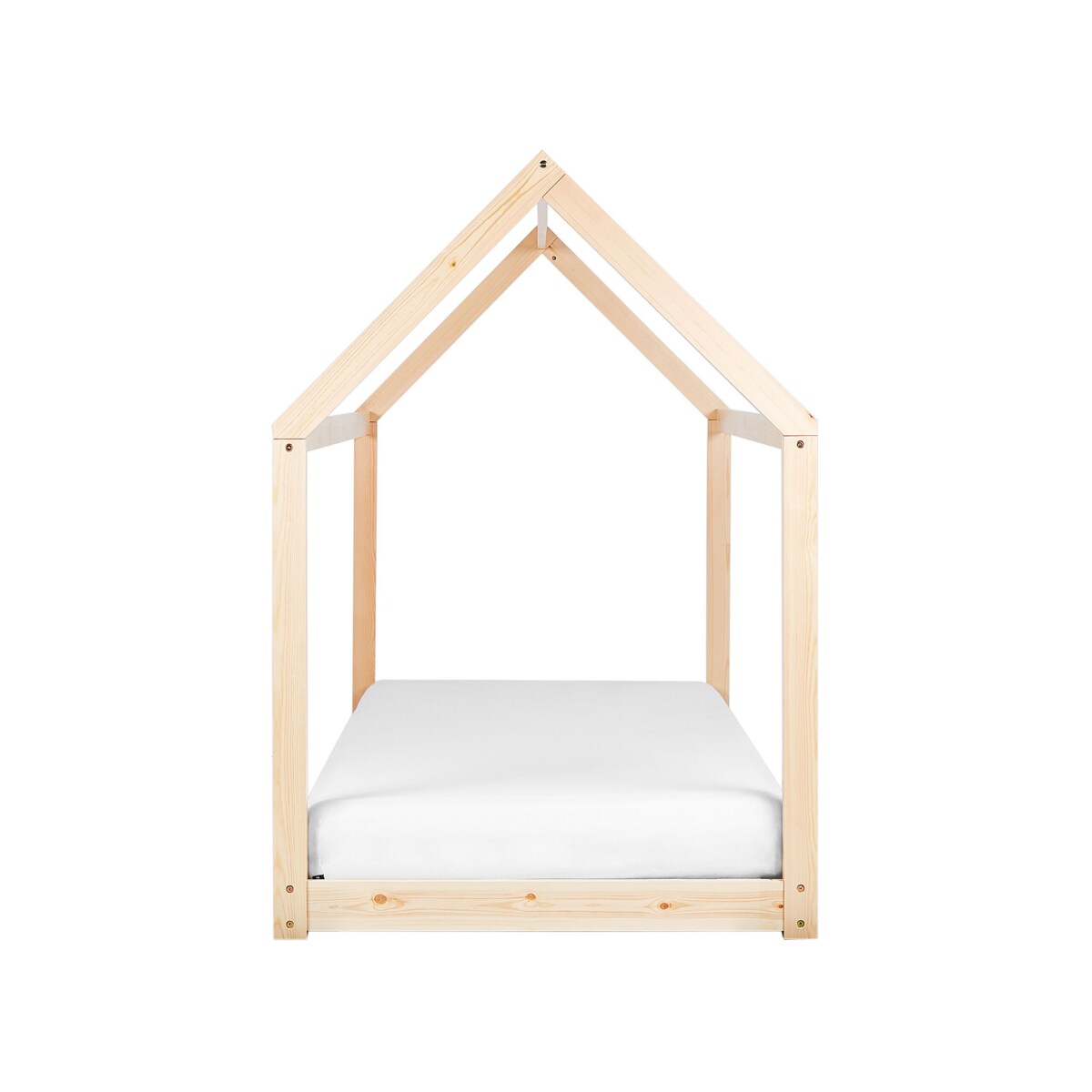 Łóżko dziecięce domek drewniane 90 x 200 cm jasne TOSSE