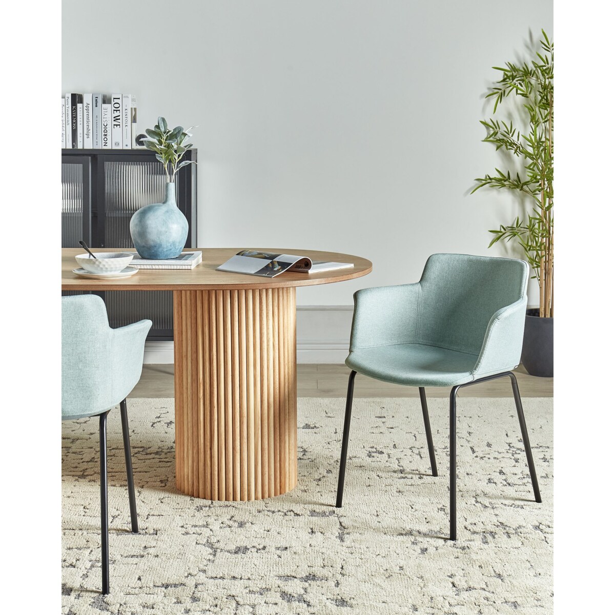 Krzesło do jadalni BELFIELD Zestaw 2 Tkanina Miętowy