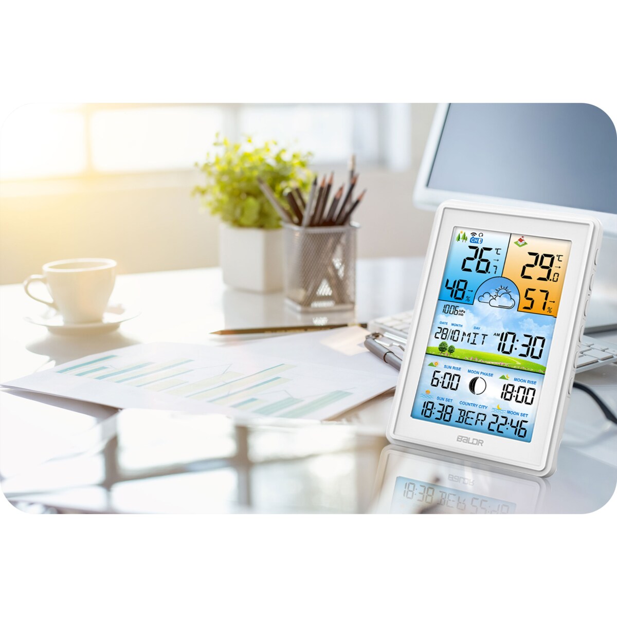 Bezprzewodowa stacja pogodowa pogody higrometr Baldr