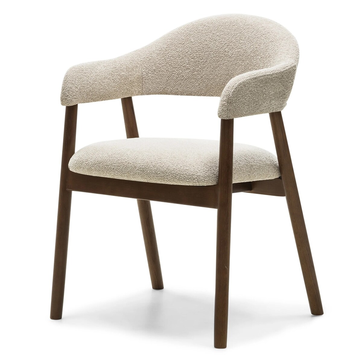 Krzesło tapicerowane YPSILA beżowe boucle 81x57x54 cm