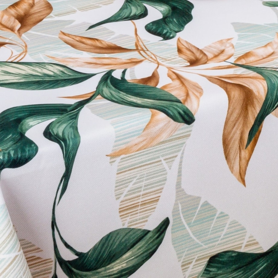 Obrus plamoodporny Minos Liście - 120x120 cm - wielokolorowy