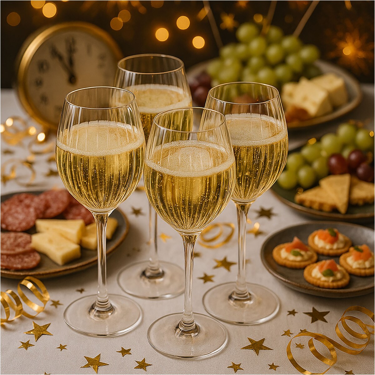 4X Kieliszki Do Wina Szampana Szklanki Eleganckie Szklane 500 Ml Zestaw