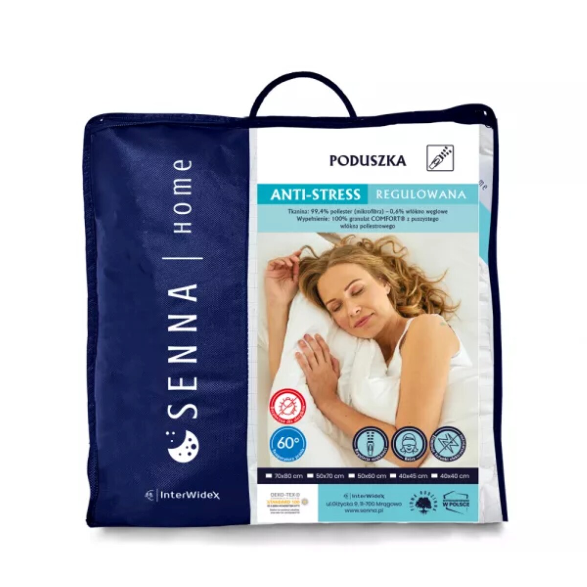 Poduszka regulowana 40x40 ANTI-STRESS senna home