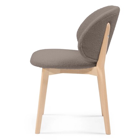Krzesło SELMA -VI brązowoszare/buk/boucle 79x48x48 cm
