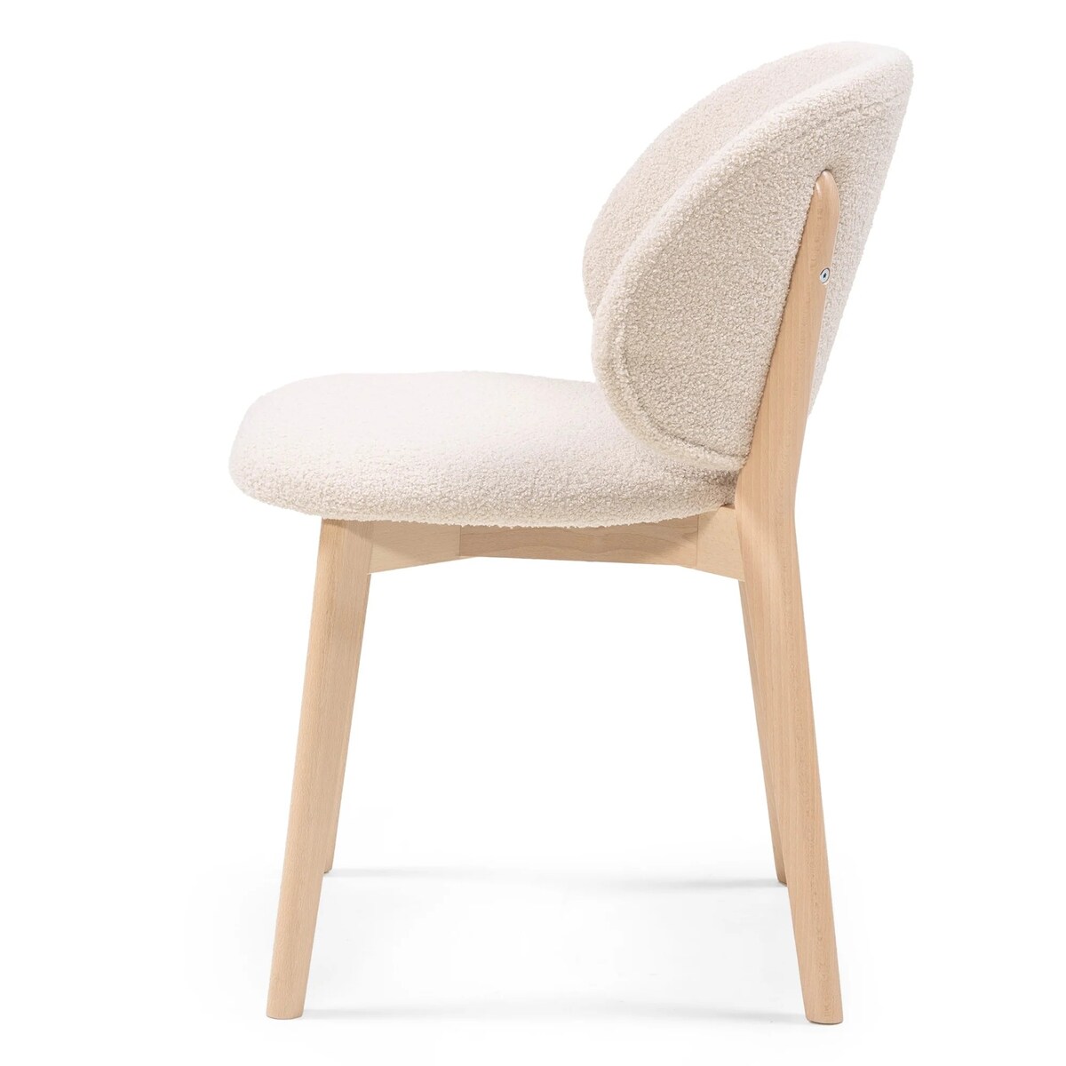 Krzesło SELMA - VIII jasnobeżowe/buk/boucle 79x48x48 cm