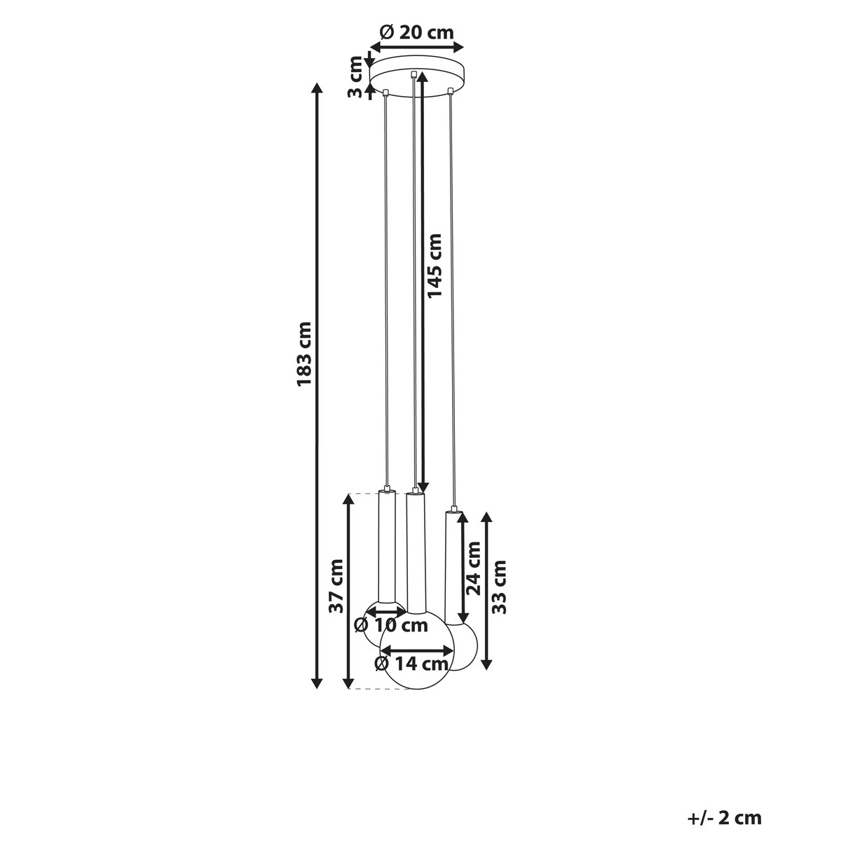 Lampa wisząca BOUES Metal Czarny