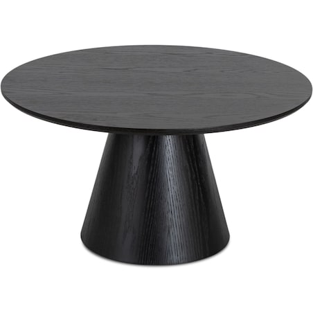 Stolik Kawowy Okrągły Czarny Duży Nowoczesny Okrągła Ława CASSANDER MAX