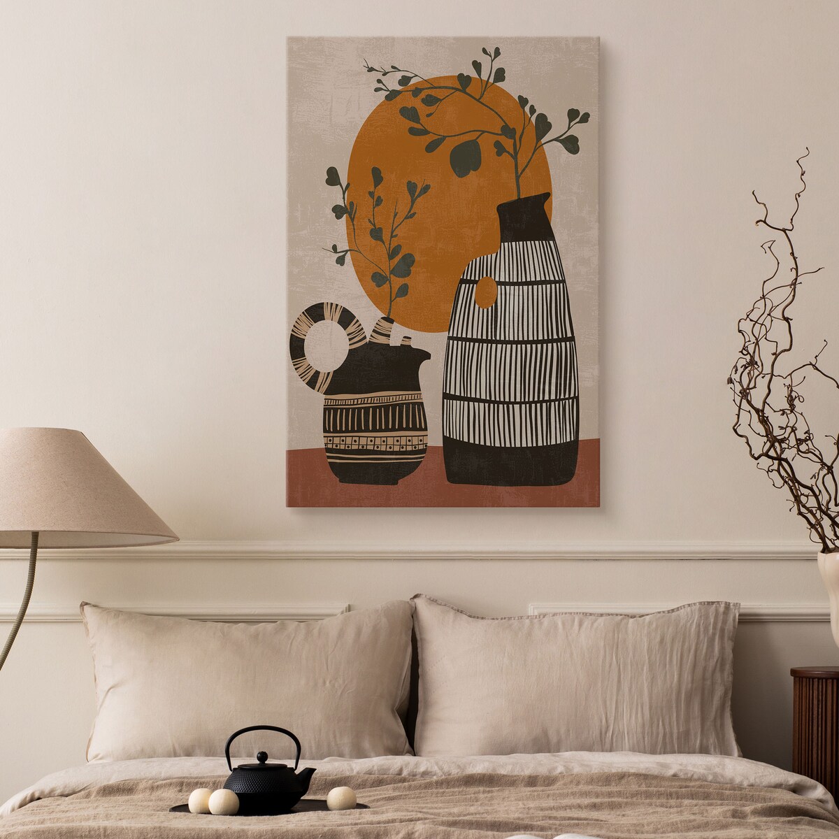 Obraz Japońskie Drzewka w Dzbanach 30x40cm