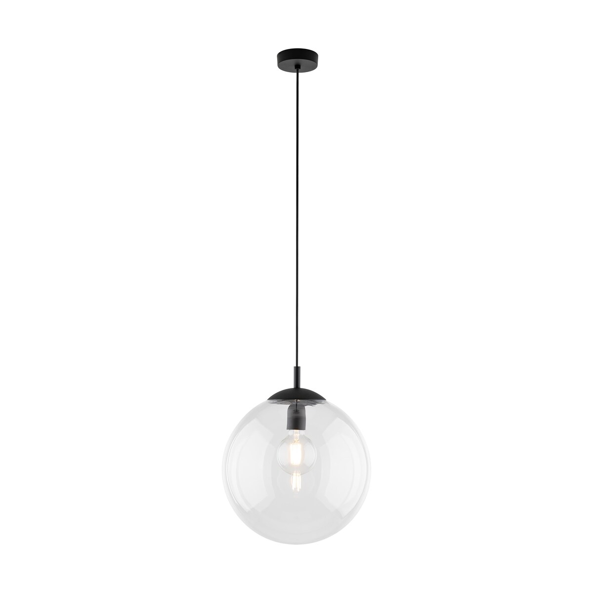 Lampa wisząca szklana ESME TRANSPARENT 3268 TK Lighting E27 czarna nowoczesna regulowana do salonu kuchni jadalni